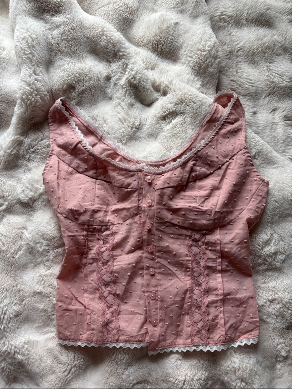 Pink Lace-Trim Camisole Top